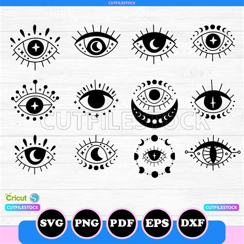 Evil Eye SVG, PNG, Cricut, Silhouette, 12 Evil Eye Svg Bundle