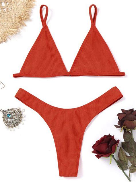 32 OFF 2019 Unlined Thong Bikini Set In JACINTH ZAFUL