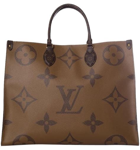 Louis Vuitton Reverse Monogram On The Go Handle Brown And Tan Coated