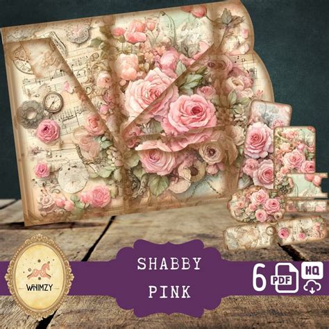 Shabby Rose Trifold Folio Junkjournal Kit Vintage Diy Mini Folio Junk