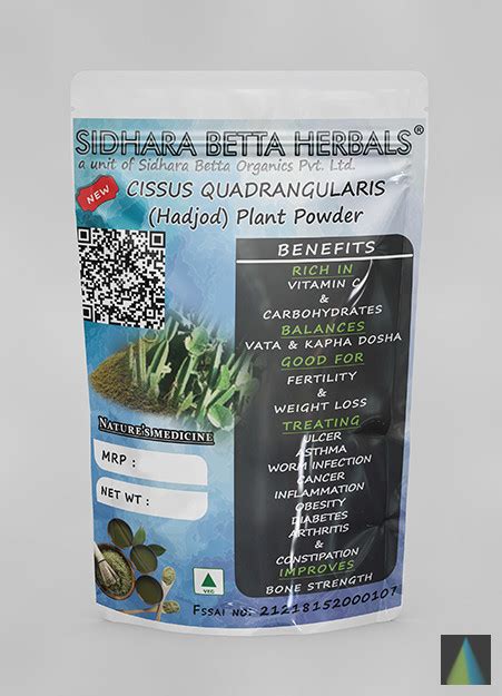 Cissus Quadrangularis Plant Powder Hadjod Asthisamharaka Sidhara