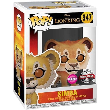 Funko Pop Simba Le Roi Lion Figurine Cm Disney Flocked Boxlunch