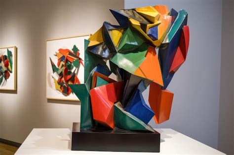 Premium Ai Image Cubist Sculpture Showcasing The Movement And Color