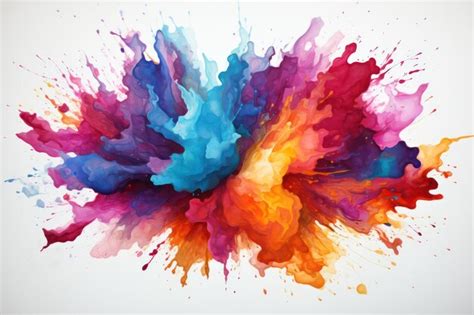 Premium Photo Colorful Watercolor Splash Explossion Ai Generative