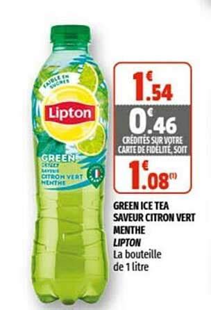 Promo Green Ice Tea Saveur Citron Vert Menthe Lipton Chez Coccinelle