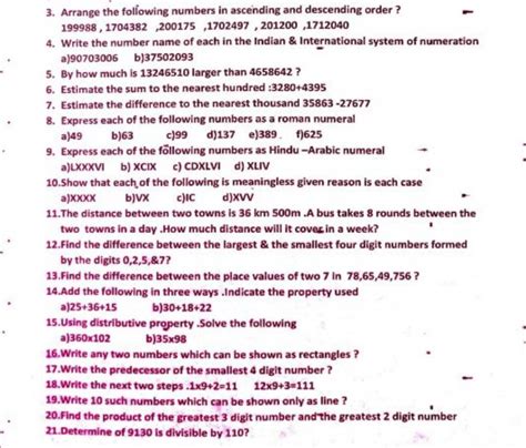 3 Arrange The Following Numbers In Ascending And Descending Order 19998