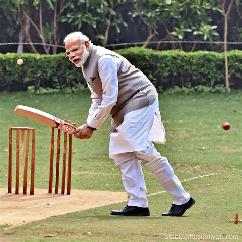Narendra Modi Cricket Scene Stable Diffusion Online
