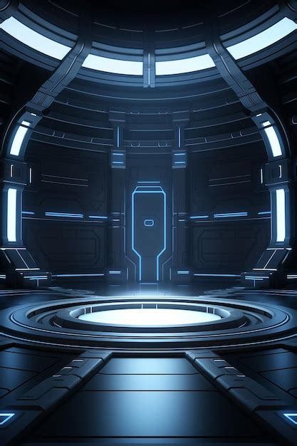 Premium AI Image Futuristic Sci Fi Room Background