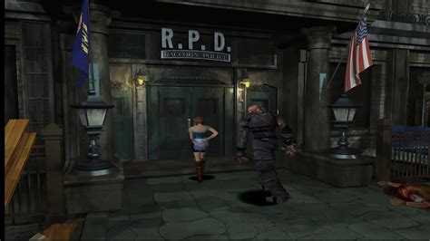 Resident Evil 3 Nemesis 1999 Nemesis First Encounter At Rpd Hd Youtube