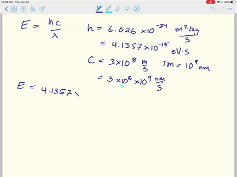 (II) Show that the energy E (in electron volts) of a photon whose ...