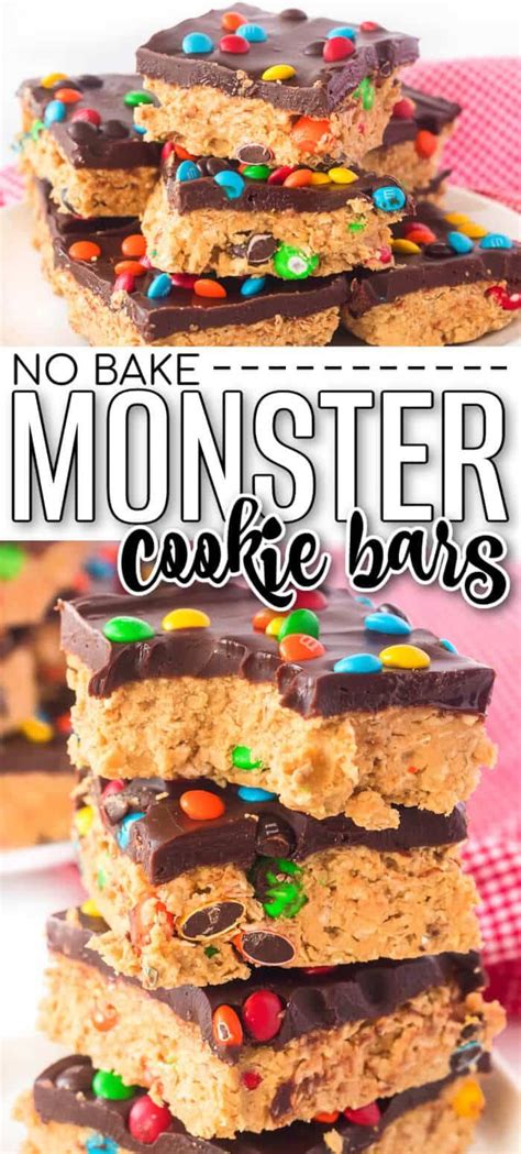 Easy No Bake Monster Cookie Bars Recipe Easy Dessert Bars Dessert