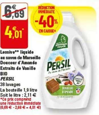 Promo Lessive Liquide Au Savon De Marseille Douceur D Amande Extraits