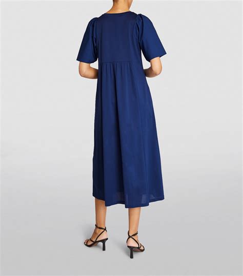 Womens Weekend Max Mara Blue Smocked Midi Dress Harrods Uk