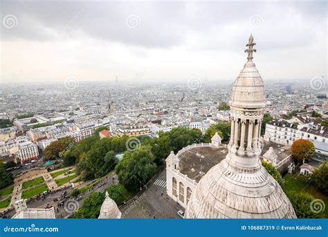 Paris View from Sacre Coeur Basilica Stock Image - Image of building ...