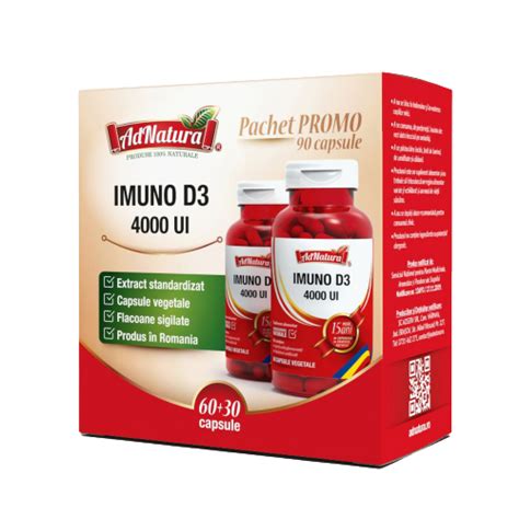 Pachet Imuno D3 4000 UI 60 30 Capsule AdNatura Dr Max Farmacie