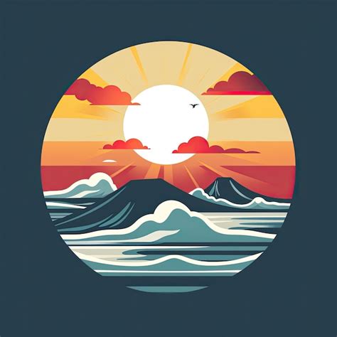 Sunrise Vector Sticker Premium Ai Generated Image