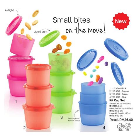 Tupperware Kit Cup Set Orange Ready Stock Shopee Malaysia