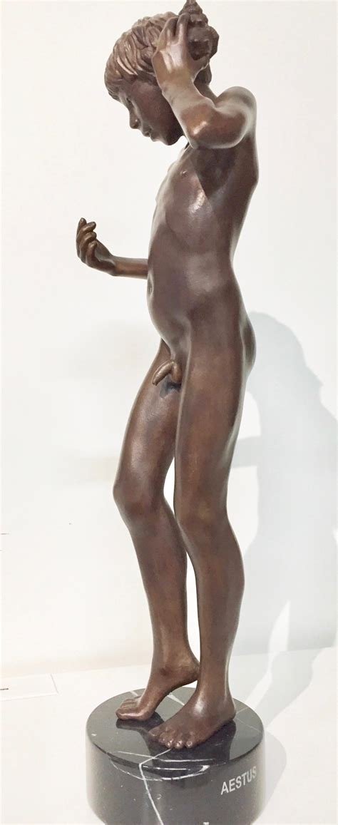 Wim Van Der Kant Tollit Bronze Sculpture Nude Boy Contemporary Male