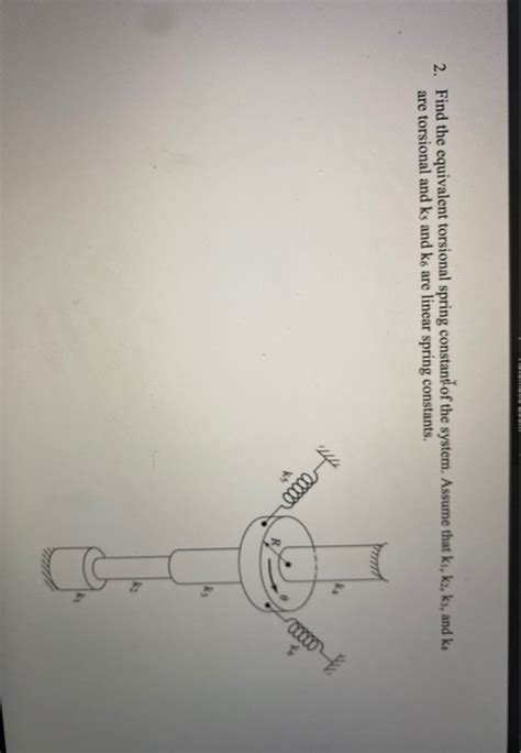 Solved 2 Find The Equivalent Torsional Spring Constant Of Chegg