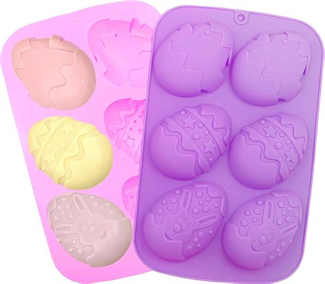 2pcs Easter Egg Silicone Molds6 Cavity Egg Molds Egg Chocolate Mold For Easter