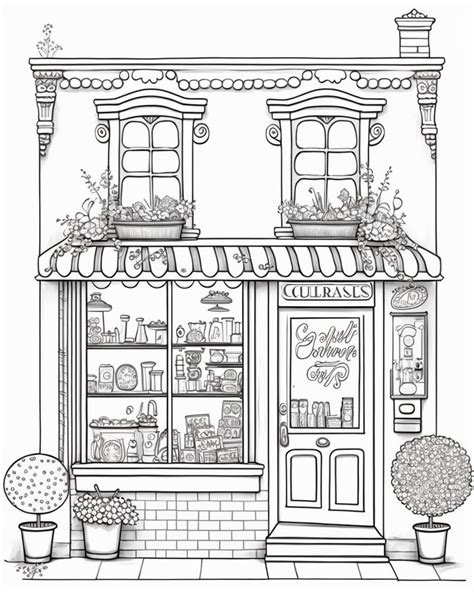 Adorable Storefronts Coloring Printables Etsy