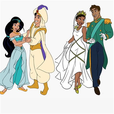 Jasmine Aladdin Tiana Naveen By Faittthhh On Deviantart