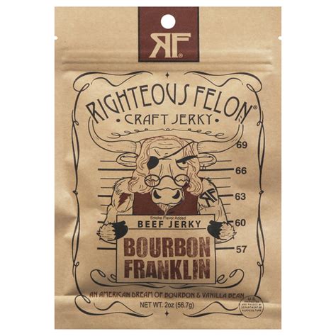 Save On Righteous Felon Craft Jerky Beef Jerky Bourbon Franklin Order Online Delivery Giant