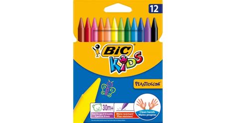 Creioane Cerate Plastifiate Bic Plastidecor 12 Buc Set Culori