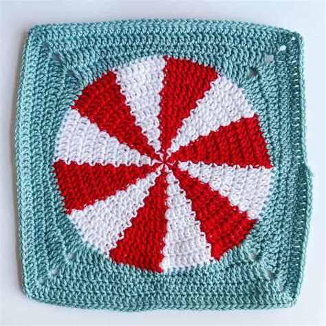 Peppermint Crochet Blanket Free Granny Square Pattern