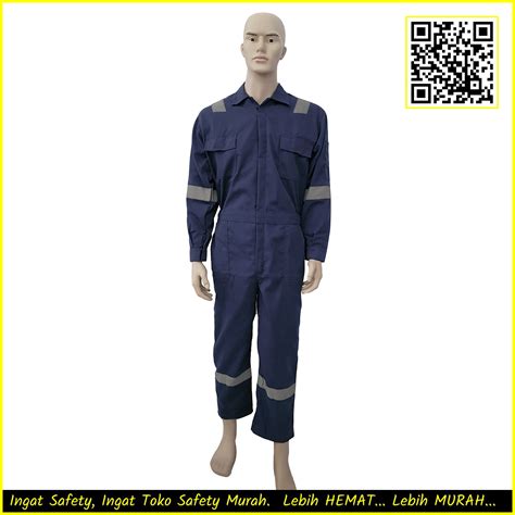 Wearpack Safety Coverall Terusan Imj Biru Dongker Bahan American Drill