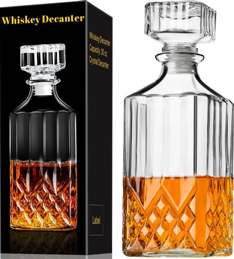 Relaxdays Whisky Karaffe Glas Dekanter für Whiskey Cognac Rum Gin