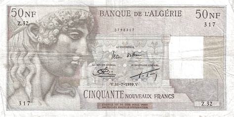 Billete Nouveaux Francs Argelia Foronum