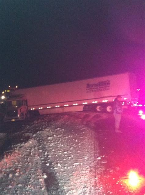 Tractor Trailer Hits Median On 401 West Of Summerstown Ontario Sunday