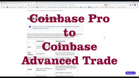 Coinbase Advanced Trade How To Transfer Funds From Coinbase Pro To Advanced Trade Youtube