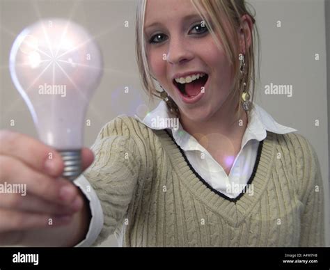 Teenage Girl Light Bulb Hi Res Stock Photography And Images Alamy