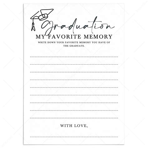 My Favorite Memory Of The Graduate Cards Printable