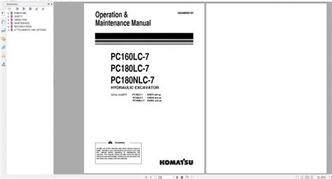 Komatsu Hydraulic Excavator Pc160lc 7k Pc180lc 7k Pc180nlc 7k Operation And Maintenance Manual