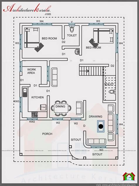 Beautiful Four Bedroom Kerala House Plans - New Home Plans Design