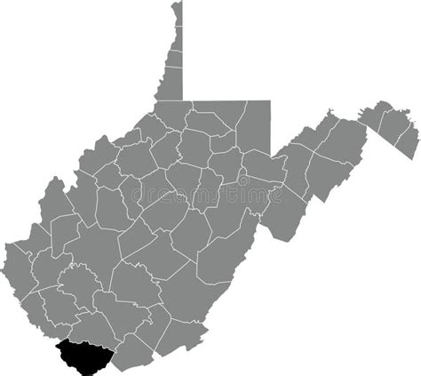 Location Map of the McDowell County of West Virginia, USA Stock Vector ...