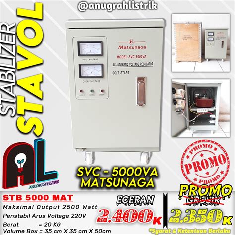 Jual Stabilizer Matsunaga Svc Va Penstabil Tegangan Listrik Stavol