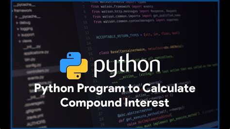 Python Program To Calculate Compound Interest YouTube