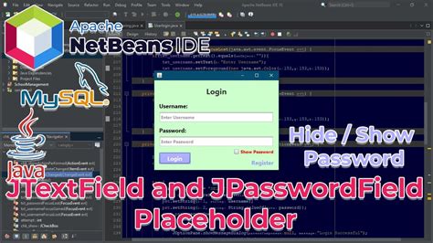 Netbeans 18 Add Placeholder To JTextField And JPasswordTextField