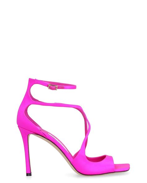 Jimmy Choo Azia Satin Sandals In Pink Lyst