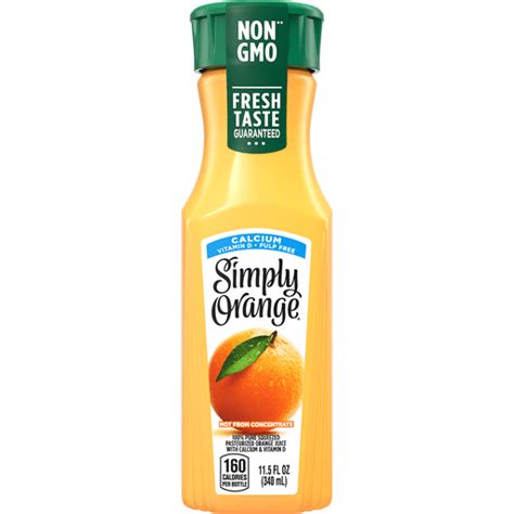 Simply Orange Juice Calcium Bottle 11 5 Fl Oz Orange Juice