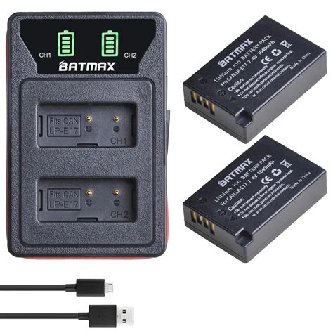 Batería de lp e17 LP E17 de 1040mAh cargador Dual USB incorporado LED