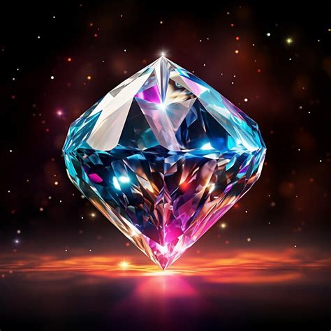 Premium Ai Image Colorful Diamond Illuminates Realistic Photography