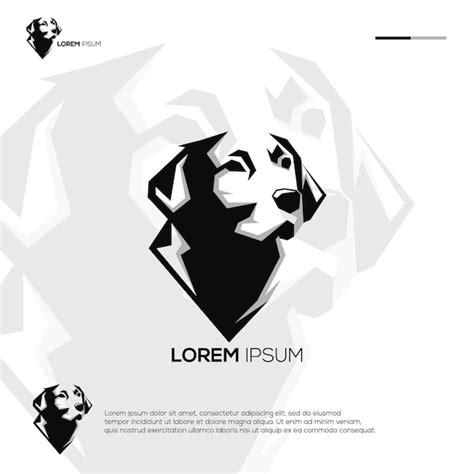 Premium Vector | Dog black and white logo design