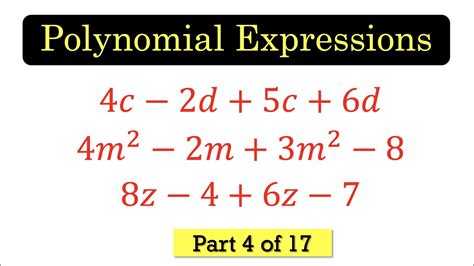 Pe04 Addition Of Polynomial Expressions Part 2 Youtube