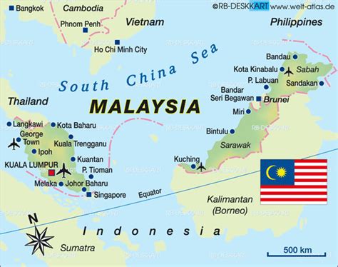 Map Of Malaysia Country Welt Atlas De