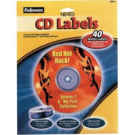 Amazon Fellowes NEATO CD Labels Matte 40 Count Fellowes Cd